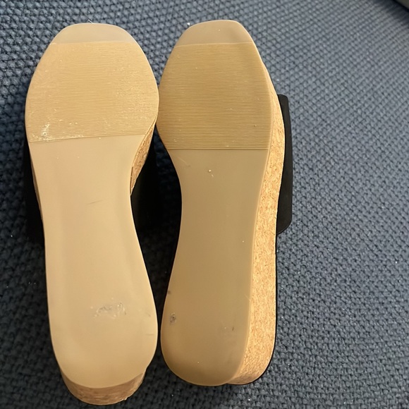 JustFab black platform sandals size 9 boho spring Sumer wedges high casual - Picture 6 of 9